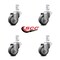 Service Caster 3 Inch Thermoplastic Rubber Wheel Swivel 3/4 Inch Square Stem Caster Set SCC SCC-SQ20S314-TPRB-34-4 - alternate 3
